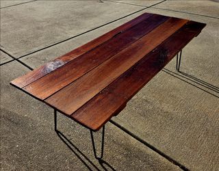 Rustic Wood Coffee Table with Hairpin Legs
