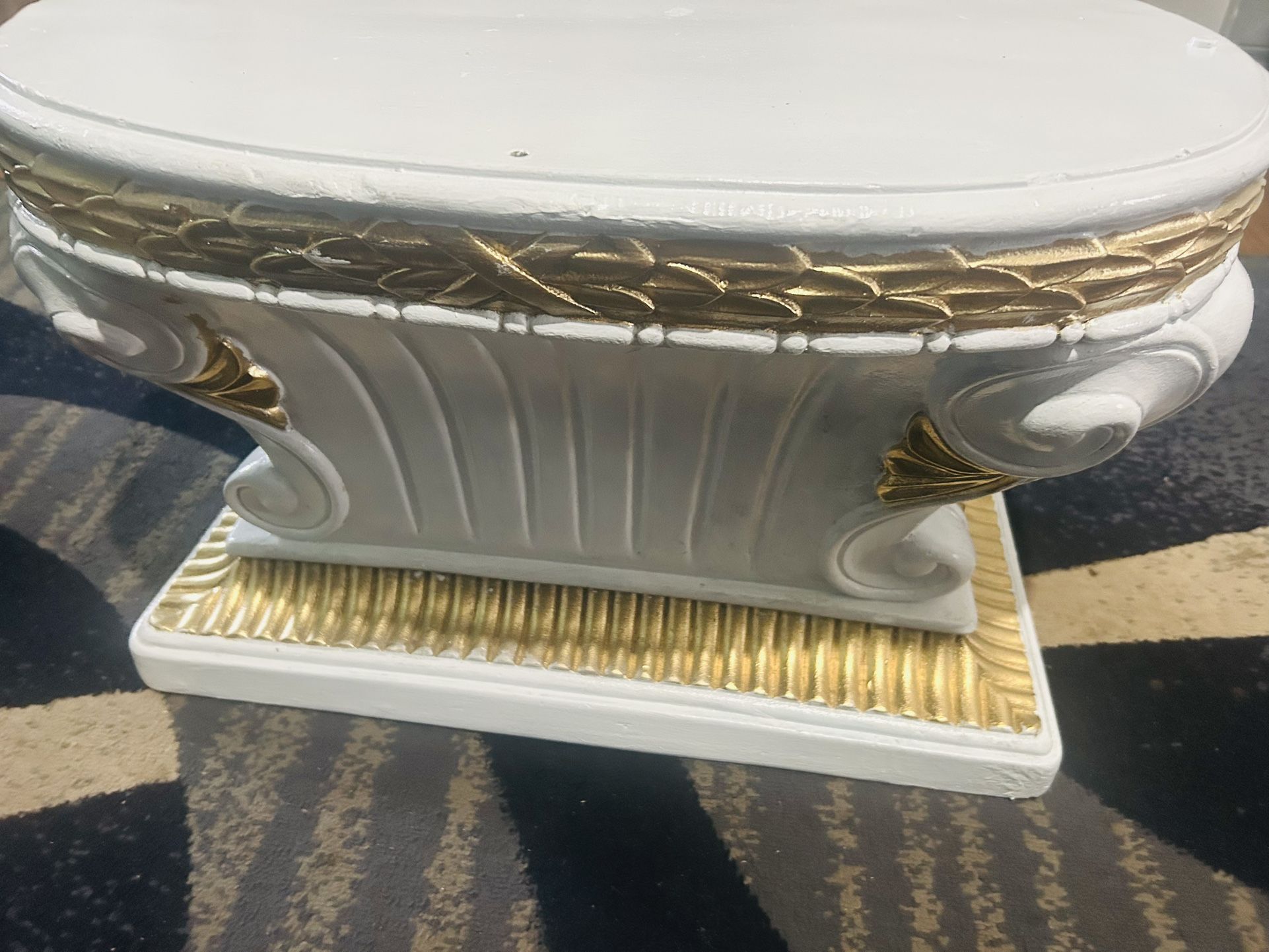 Coffee Table Heavy Base Painted Great Shape Base 26 Inches 16 Tall Glass 50 Inches