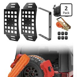 Krysolad Spare Tire Universal Quick Release Mount W/Ratchet Strap, Molle Panel Tire Mount