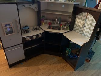 Wood play kitchen