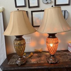 Pair of table lamps in great working condition.