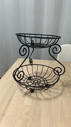 2-Tier Countertop Fruit Basket Bowl Storage