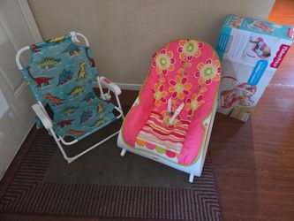 Kids beach and rocking chairs