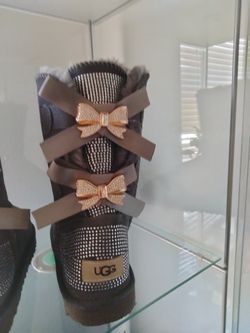 Sparkle Bailey Bow Grey Uggs