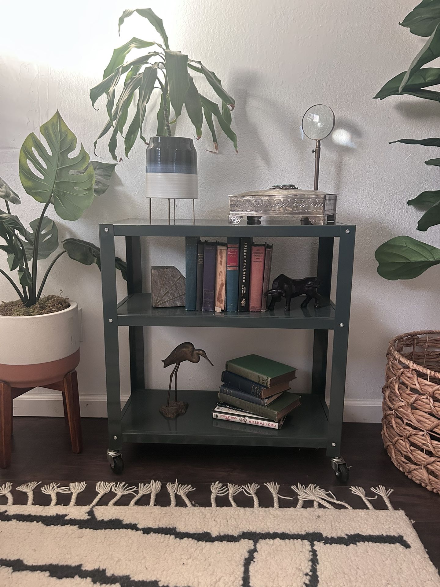 3-Tier Metal Utility Cart with Wheels