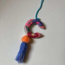Embroidered Letter “C” Bag Charm