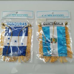 Honduras or Guatemala Mini Banner Flags
