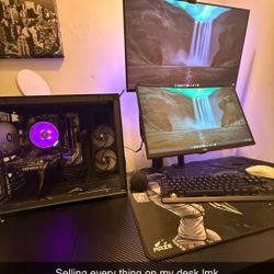 Gaming Setup Pc Monitor Keyboard And Mouse 