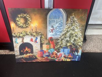 Kirkland Christmas Scene Light Up Canvas Wall Decor 