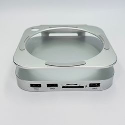 🔥 NEW IN BOX AKKYA JAURE MC60-US Aluminum Stand Hub + M.2 NVMe SSD Enclosure for Mac mini M4/M4 Pro Silver