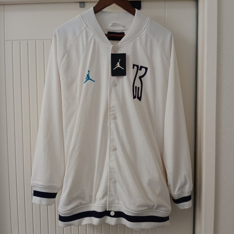 Nike Air Jordan Men's "Last Shot" AQ0616-100 White Mesh Bomber Jacket XXL