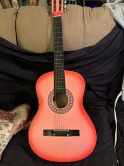 Acoustic Pink Beginner Guitar 38” 