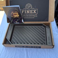 Finex Pre Seasoned Cast Iron Lean Grill Pan 15” New In Box