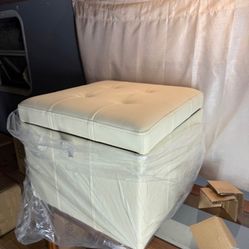 White Cream Ottoman