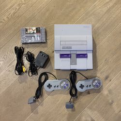 Original Super Nintendo With Two Controllers And One Video Game
