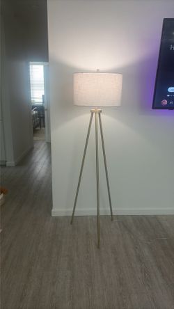 Modern Gold Tripod Floor Lamp w/ Govee Smart LED Bulb