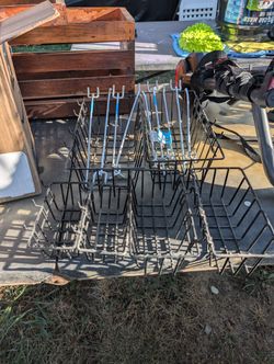 ALL (6) METAL BASKETS/SHELF HOOKS $10.00