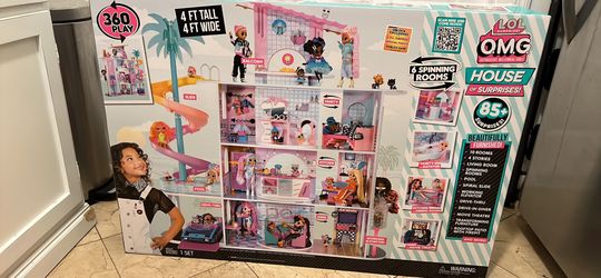 LOL Surprise OMG House of Surprises New Real Wood Dollhouse, Assembly Required