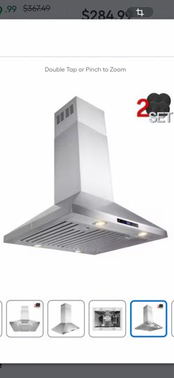 Box range hood island stainless steel w 30”
