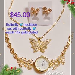 White Butterfly 🦋 Necklace Set 