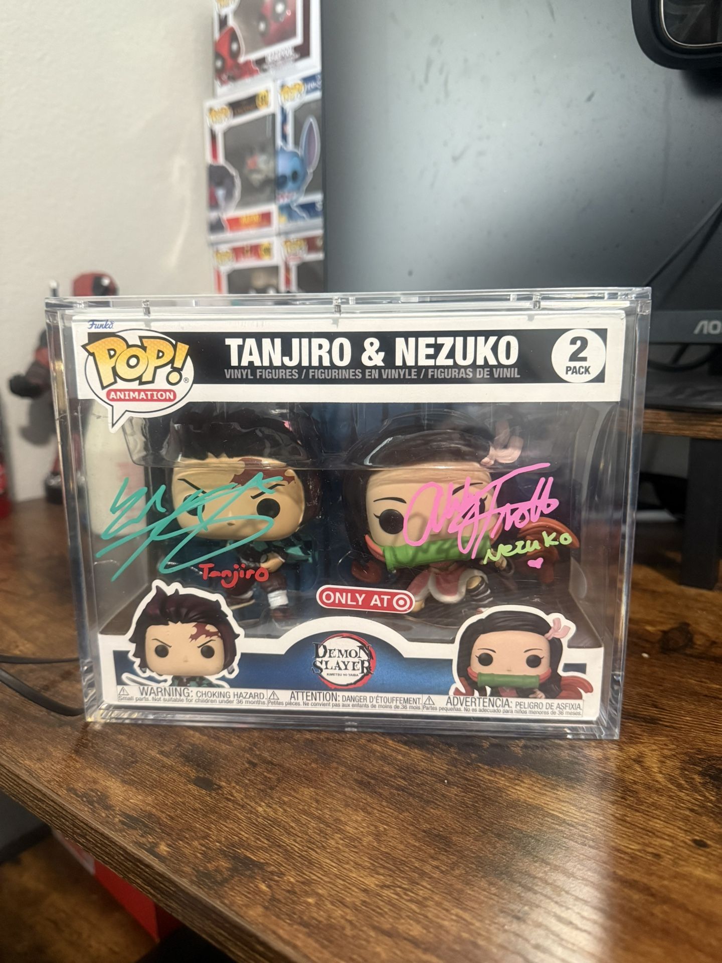 Funko Pop! Demon Slayer: Kimetsu no Yaiba - Tanjiro & Nezuko - 2 Pack Signed JSA