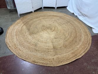 HOME MONDE 73″ Wide Round Jute Rug