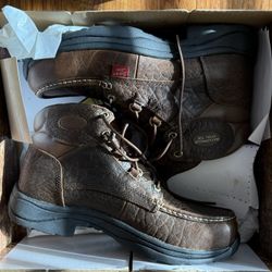 NIB Tony Lama Steel Toe Work Boots RR3041 Moc Toe Size 10.5D