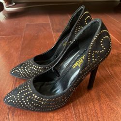 Size 7 Club Couture Black Studded Stiletto Pumps