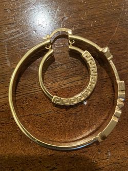 Versace Logo Double Loop Ear Ring 