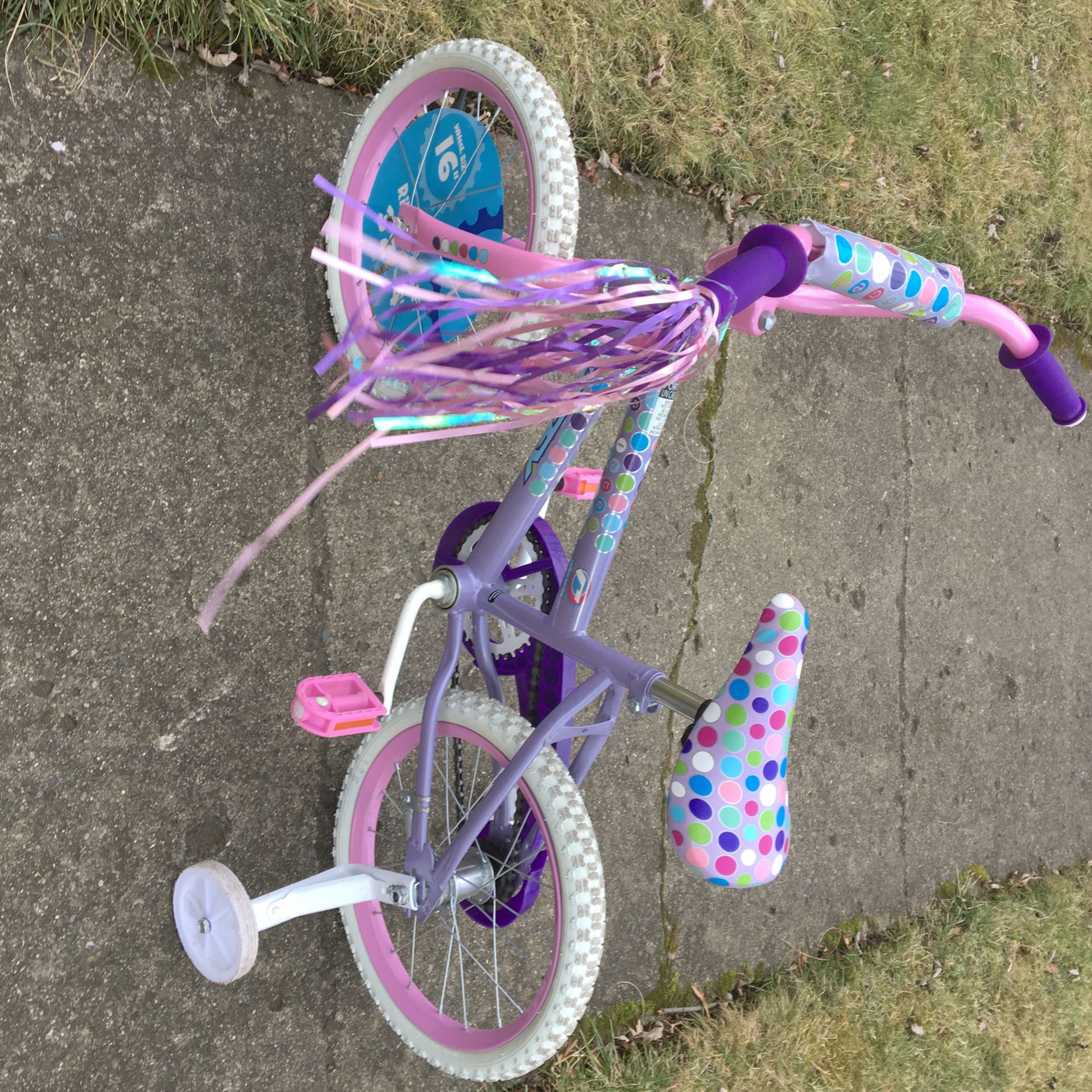 Huffy Glitter 16 Inch Girls Lavender & Purple Bicycle