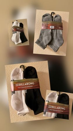 Billabong Men's Half Cushion Quarter Socks,  3 White-3Black-2Gray, 8 Pack, 8-12.5