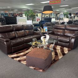 Amazing Deal👍Beautiful Chocolate Reclining Sofa&Loveseat $1599