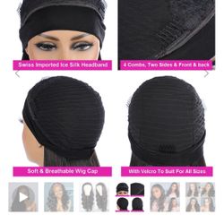 Human Hair Head Band Wig 18 Inches