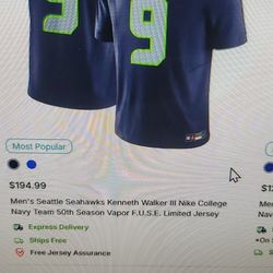 Official Walker III Seahawks Jersey Men's L