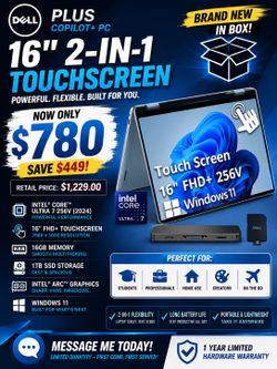 Dell 16 Plus 2-in-1 Touchscreen Laptop