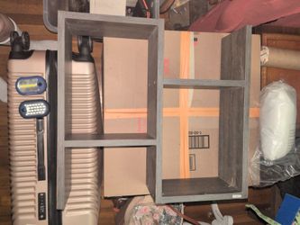dark gray, modular wood organizer