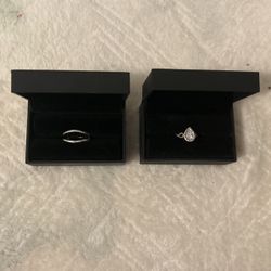 engagement ring and bands