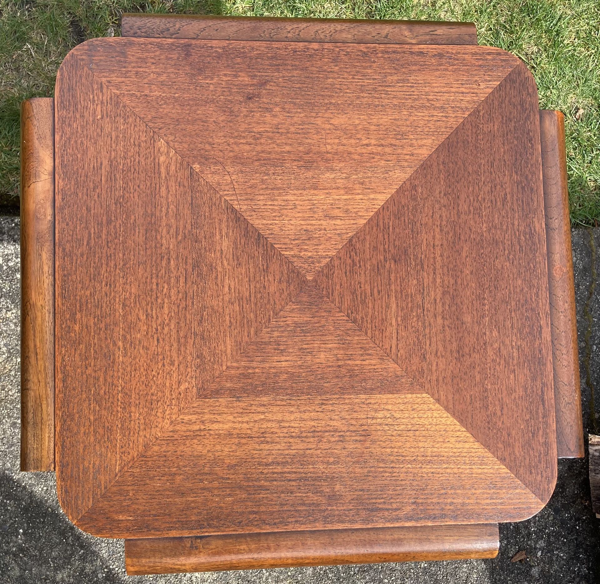 Mid century Thomasville Square Wood End Table French