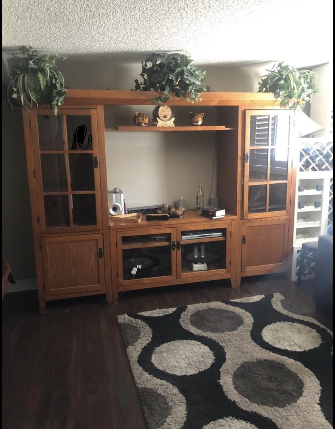Tv Stand with bookshelves tv width is 55 and height tv height is 45 inches