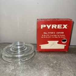 Vintage Pyrex No. 7759c Cover For No. 9 Cup Range Top Percolator And No. 6212