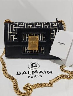 Balmain Paris Monogram Chain Shoulder Bag