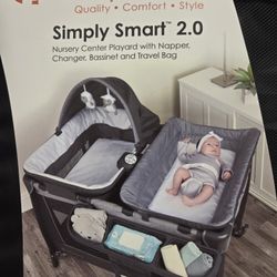 Baby Play Pen Changing Table  And Basinet All In 1