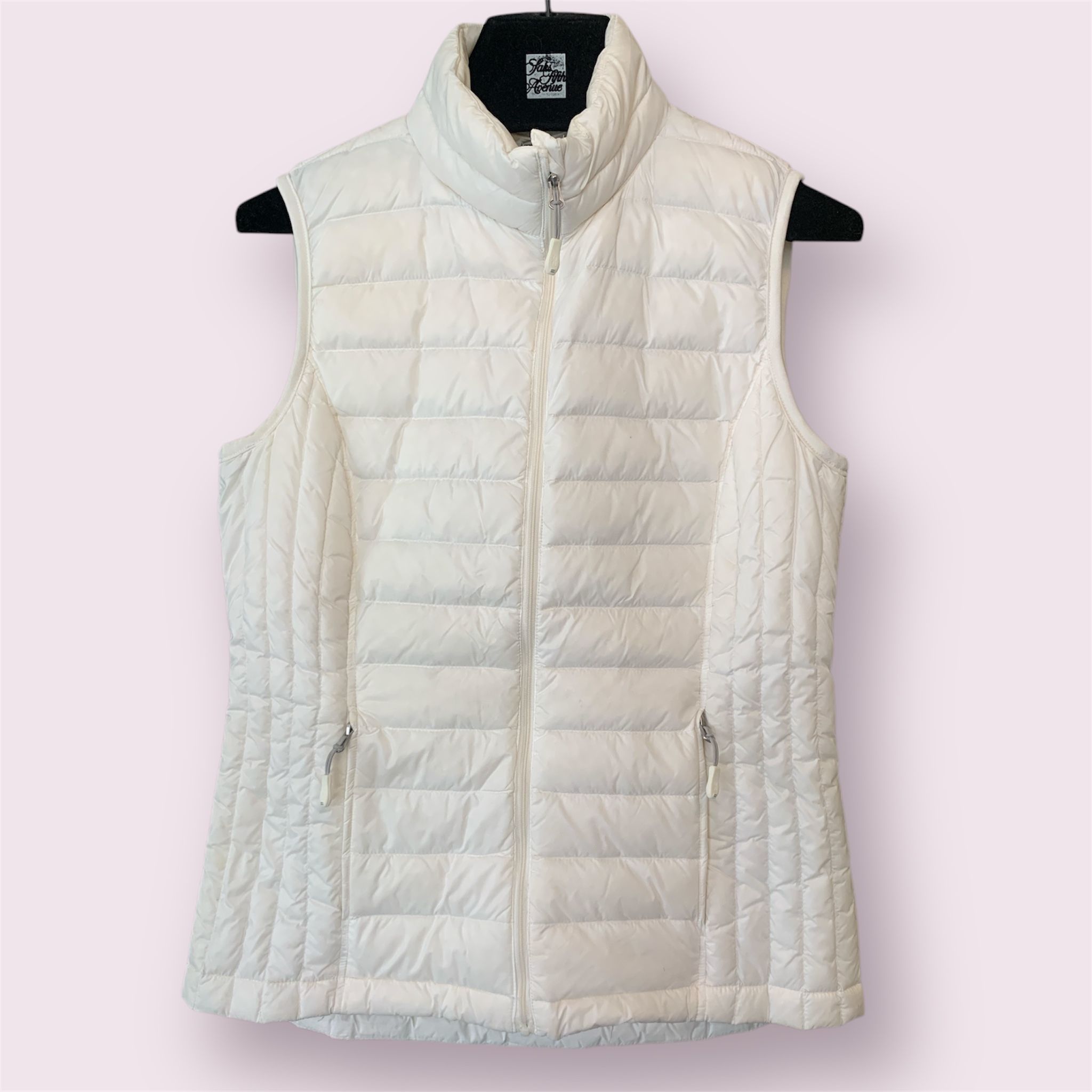 Quilted White Puffer Vest