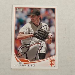 Barry Zito 2013 Topps #75 IP Autograph Card