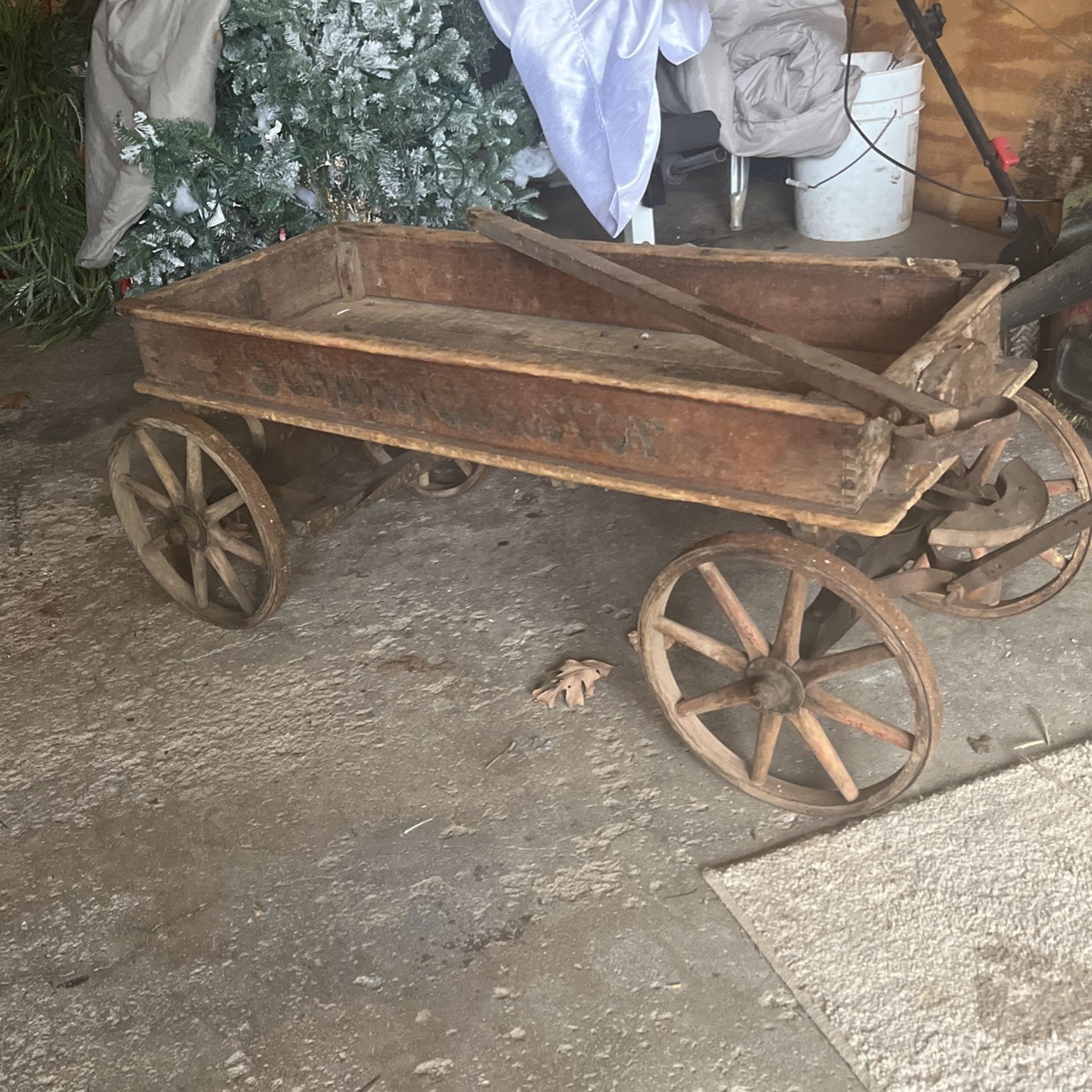 Antique Children’s Wooden Safety Coaster With Handle Everything Original 