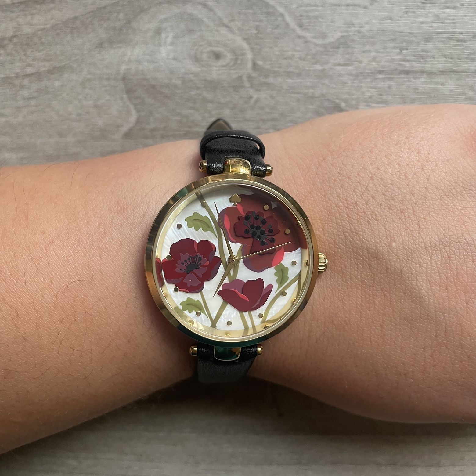 Kate Spade Poppy Woman’s Holland Watch Red Gold Black Leather Strap Kate Spade New York Poppy Holland Watch - ksw1367 | The RealReal main image 3