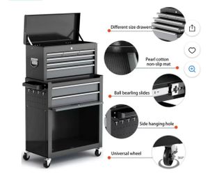 AIRAJ 42" 8-Drawer Rolling Tool Chest, Black