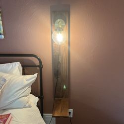 Custom Walnut Side Tables w/ IKEA Pendant Lights - Set of 2