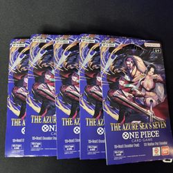 One Piece Card Game The Azure Sea's Seven Booster Packs (5 Sealed)