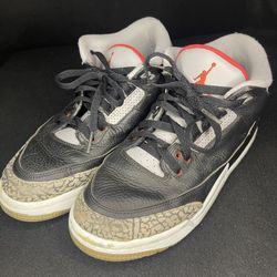 BEATERS 2018 Jordan Black Cement 3 Style Code 854251-001 Tagged a size 7Y (WMNS 8.5)
